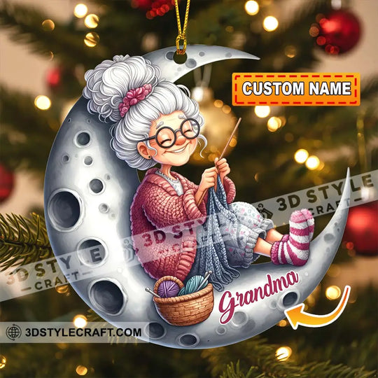 Knitting Woman, Home Decor, Christmas Ornament, Personalized Ornament style option 2