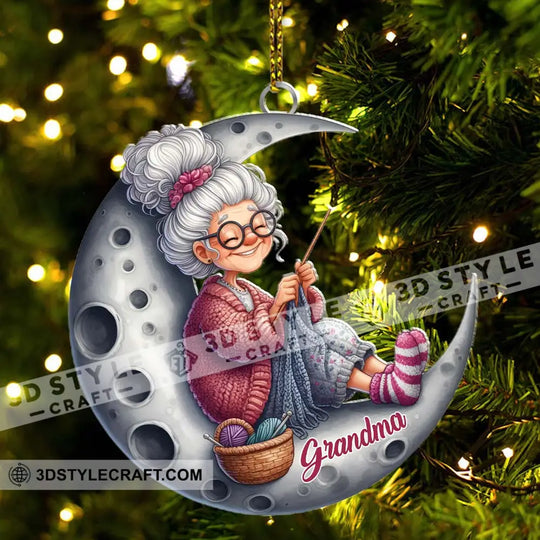 Knitting Woman, Home Decor, Christmas Ornament, Personalized Ornament style option 4