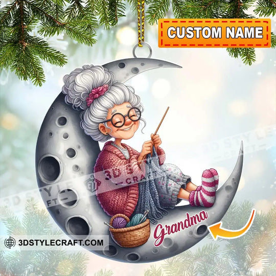 Knitting Woman, Home Decor, Christmas Ornament, Personalized Ornament style option 1