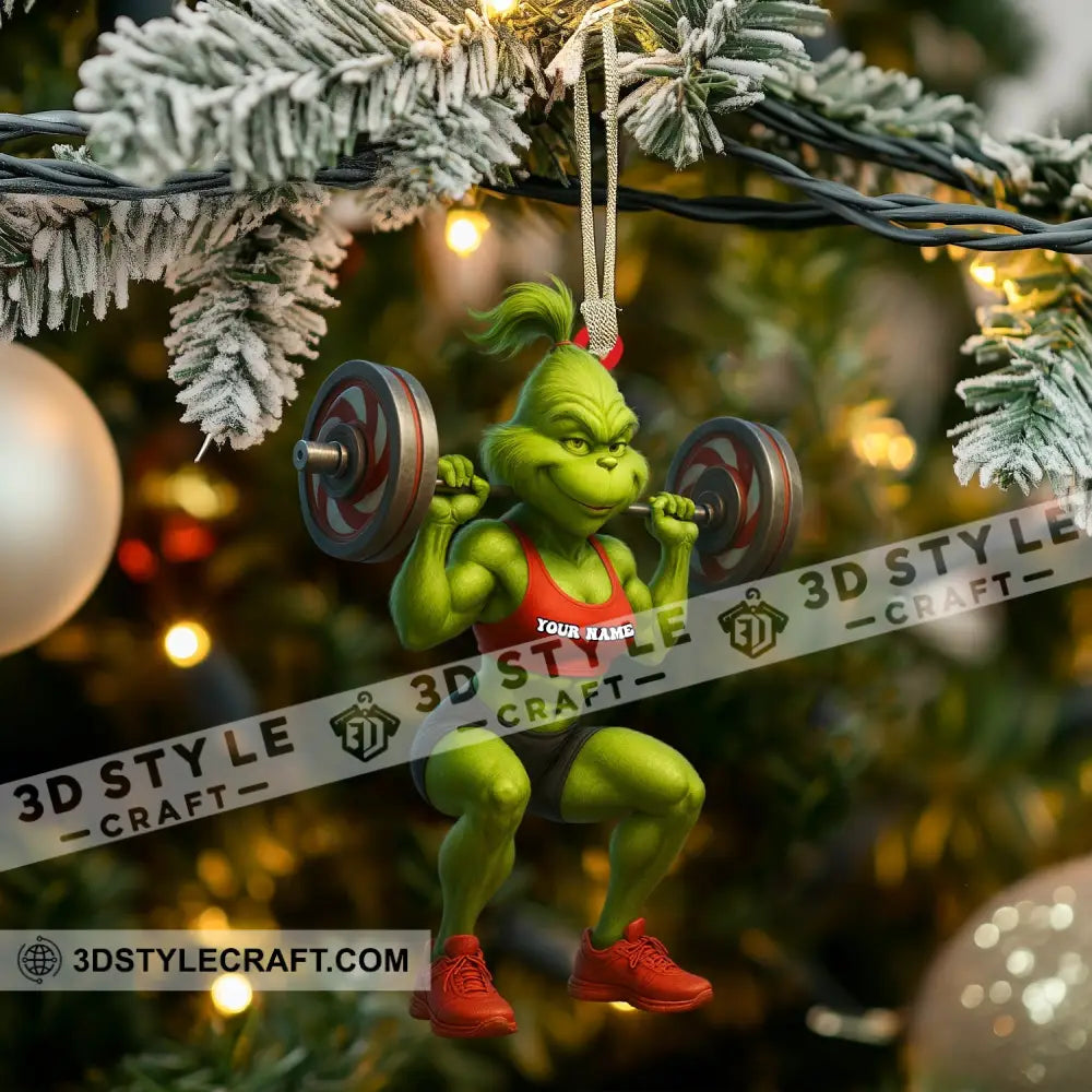 Lady Weightlifting Home Decor Christmas Ornament Personalized Ornament Ornament