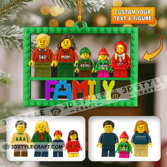 Lego Family Christmas Home Decor, Christmas Ornament, Personalized Ornament style option 1