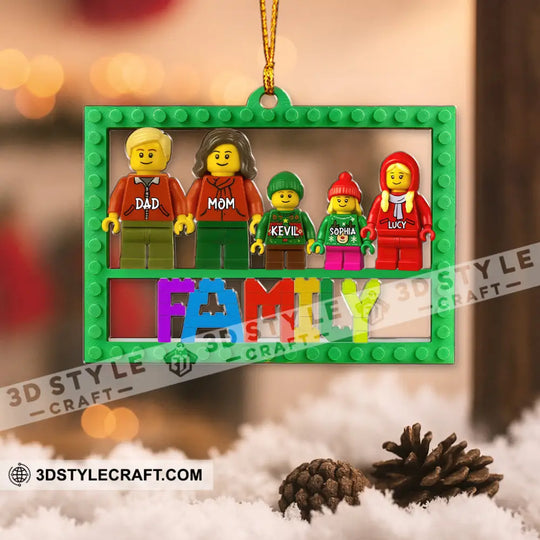 Lego Family Christmas Home Decor, Christmas Ornament, Personalized Ornament style option 4
