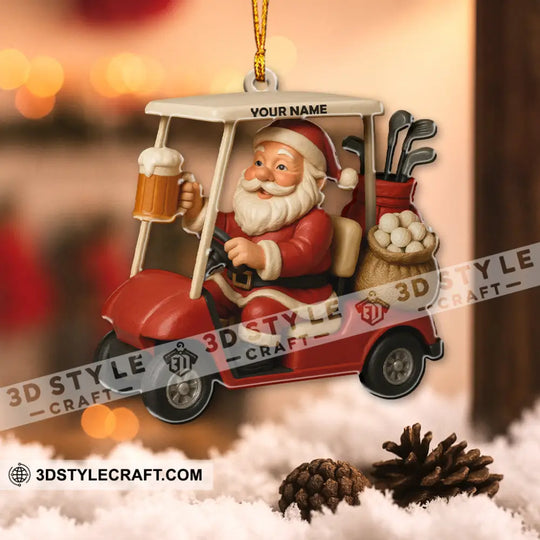 Love Beer And Golf Santa, Home Decor, Christmas Ornament, Personalized Ornament style option 4