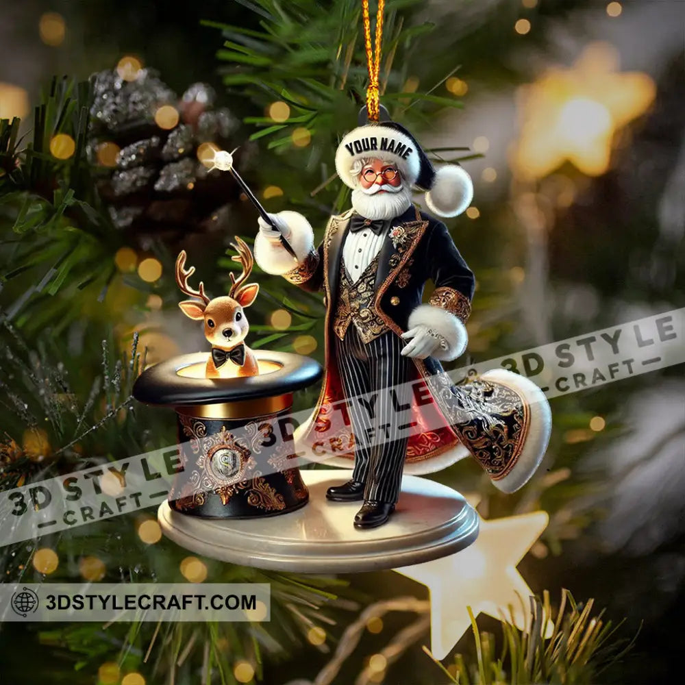 Magician Santa Home Decor Christmas Ornament Personalized