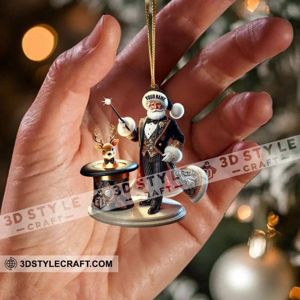 Magician Santa Home Decor Christmas Ornament Personalized