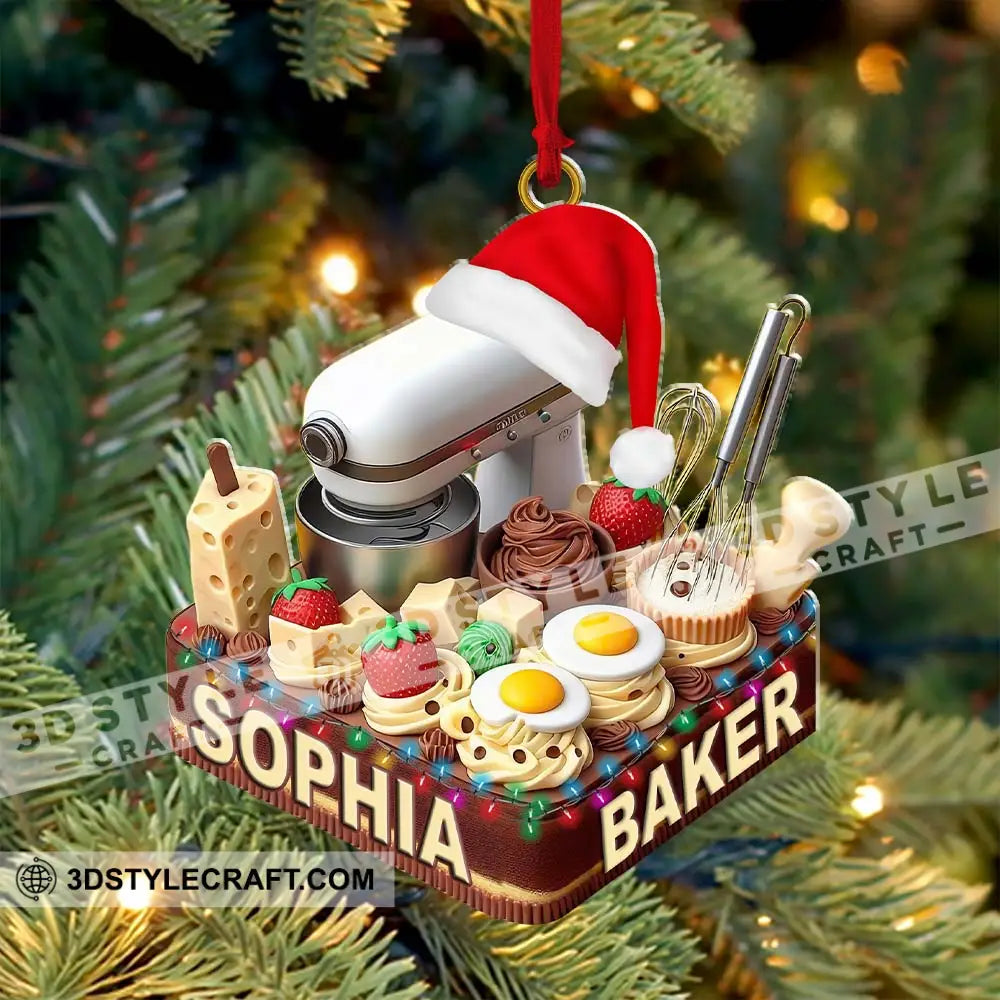 Making Cake Christmas Ornament Personalized