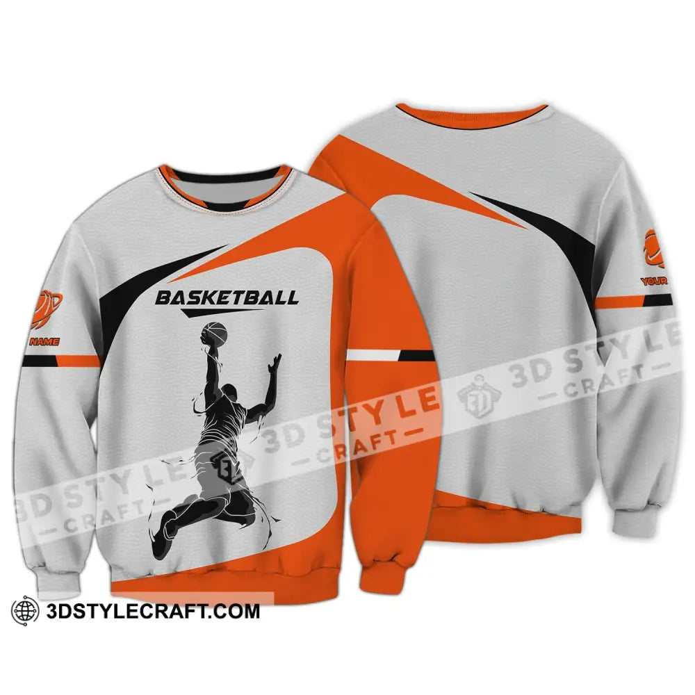 Man Shirt Basketball Custom Name T-Shirt Gift For Player Clothing Long Sleeve / S