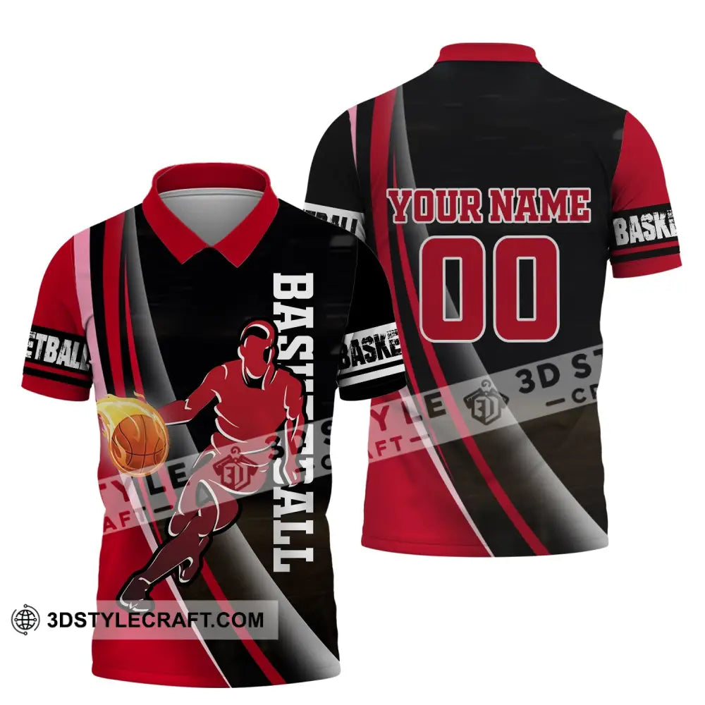 Man Shirt Basketball Custom Name T-Shirt Gift For Player Polo / S