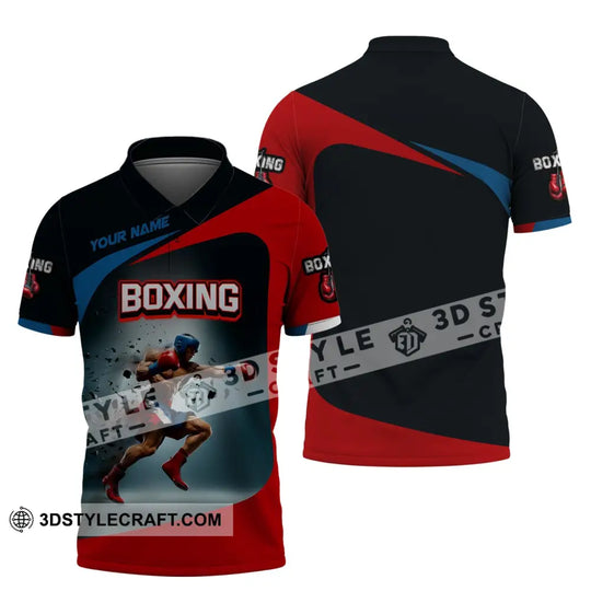 Man Shirt, Boxing Shirt, Custom Name T-Shirt, Boxing Polo, Gift for Boxing Lover style option 4