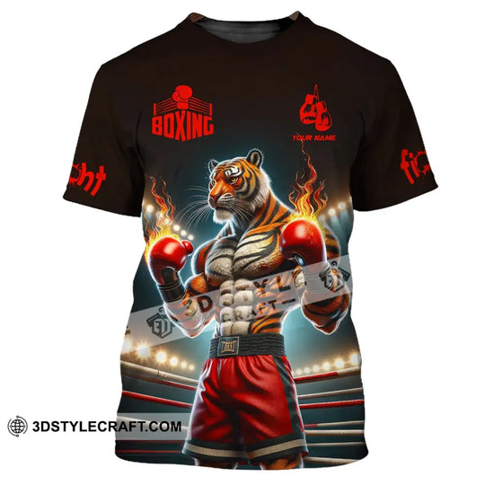 Man Shirt, Boxing Shirt, Custom Name T-Shirt, Boxing Tiger, Gift for Boxing Lover style option 2