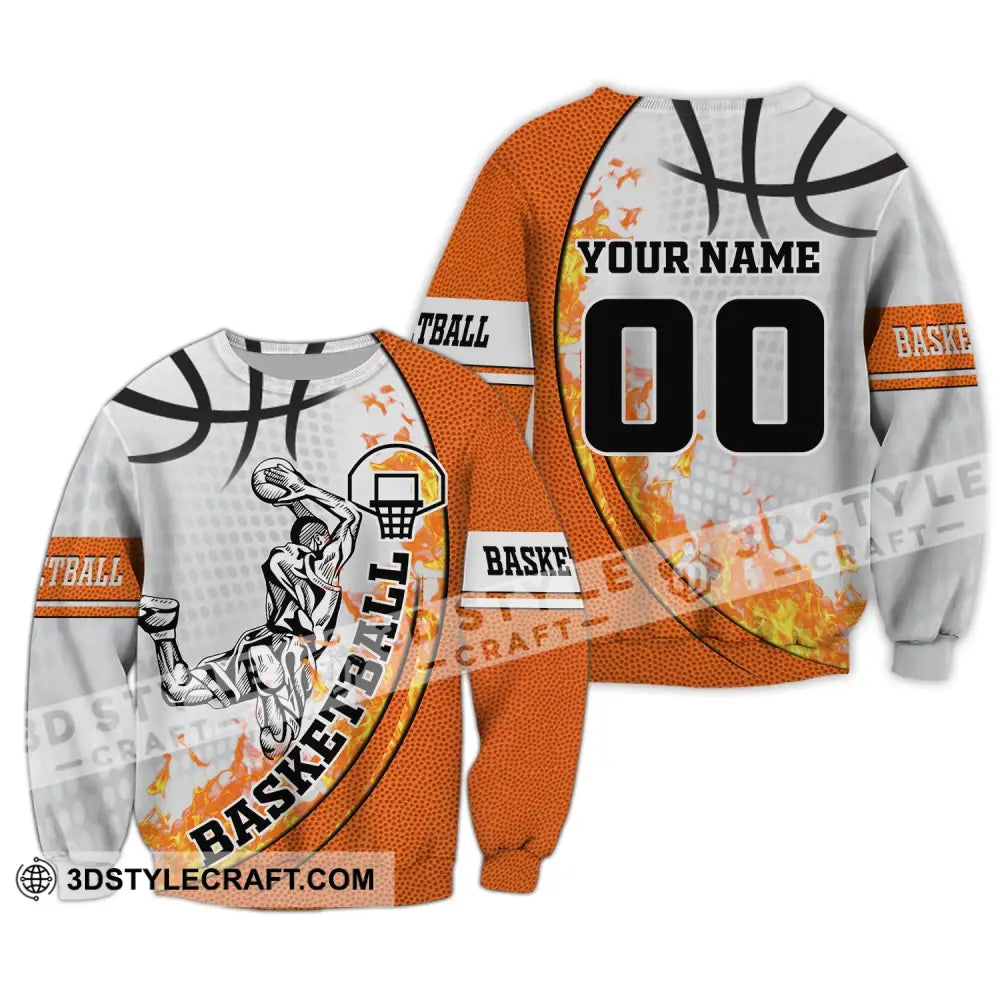 Man Shirt - Custom Basketball Lover Name And Number T-Shirt Personalized Long Sleeve / S T-Shirt