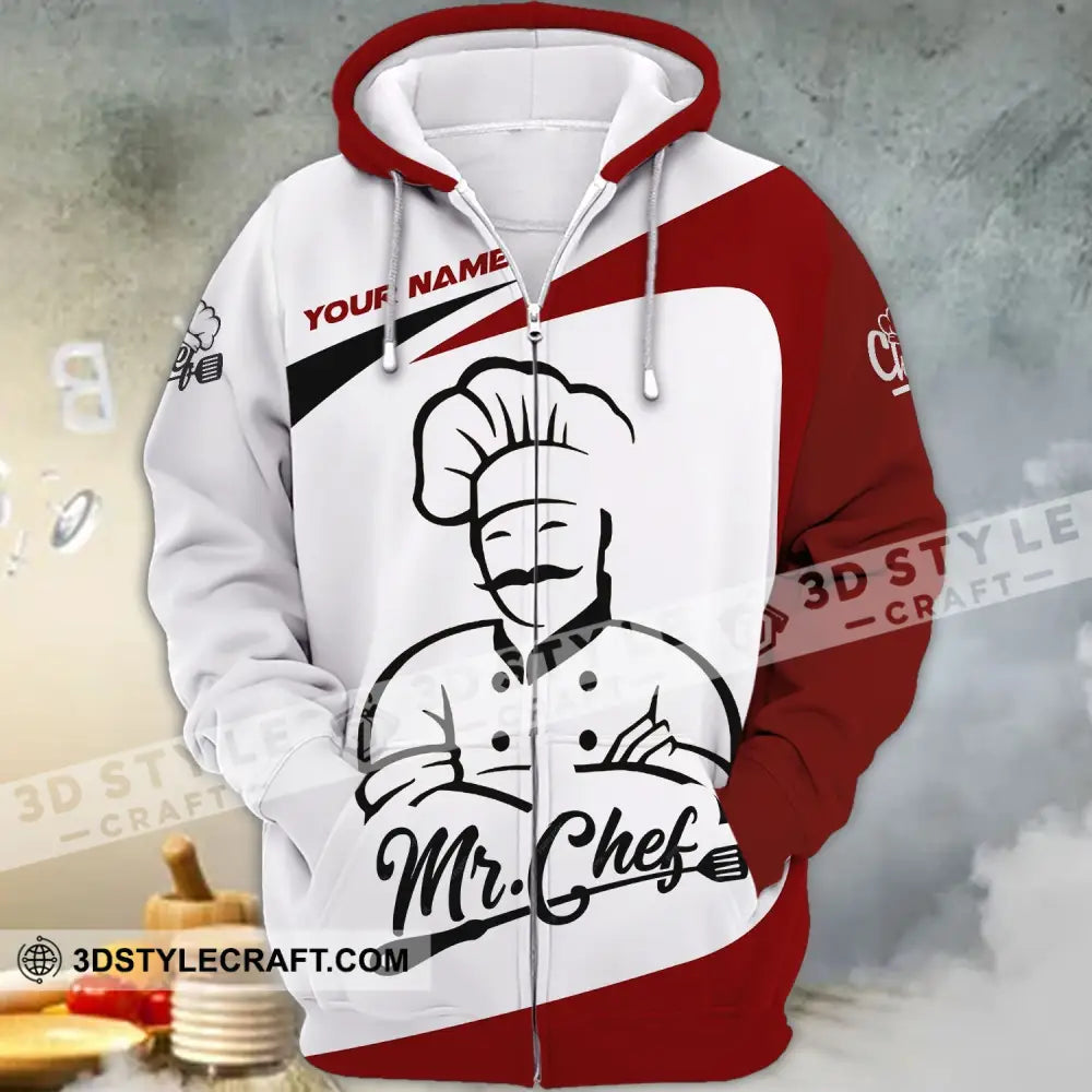 Man Shirt - Custom Chef Name T-Shirt Mr.chef Zipper Hoodie / S T-Shirt