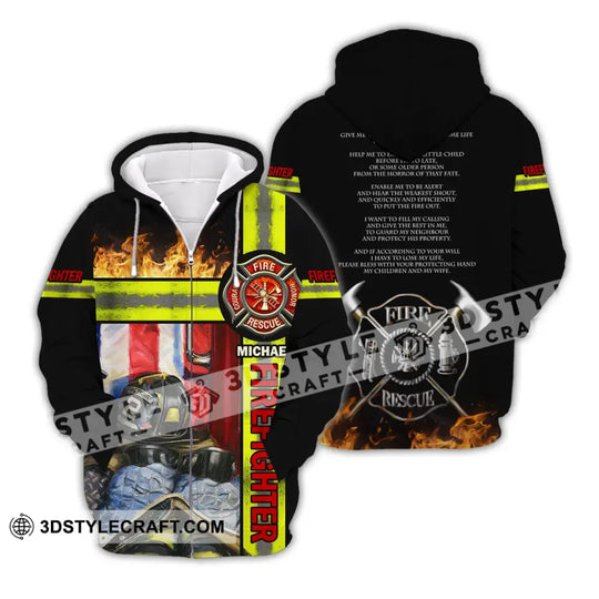 Man Shirt - Custom Fireman Name T-Shirt - Fire Fighter Clothing style option 4