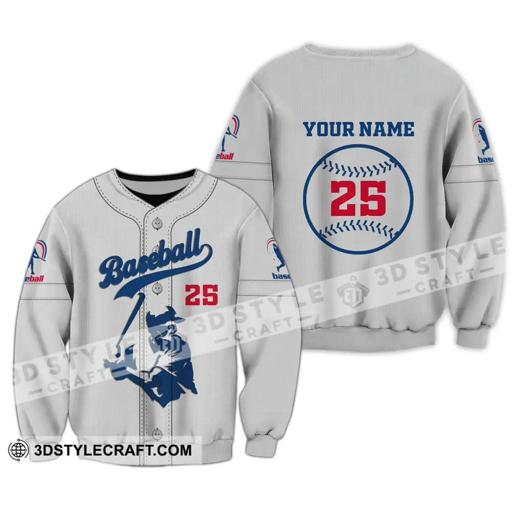 Man Shirt Custom Name And Number Baseball T-Shirt Gift For Player Long Sleeve / S