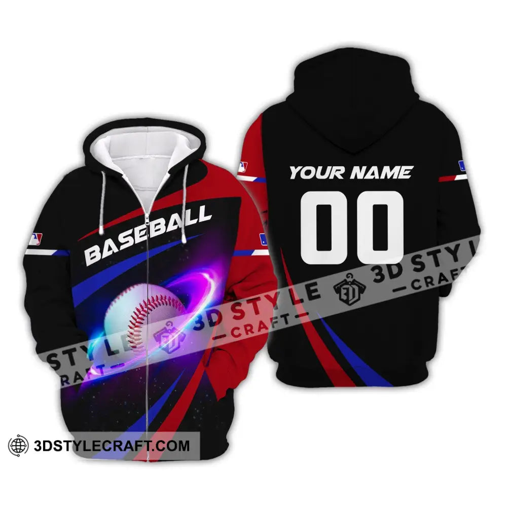 Man Shirt Custom Name And Number Baseball T-Shirt Gift For Player Zipper Hoodie / S