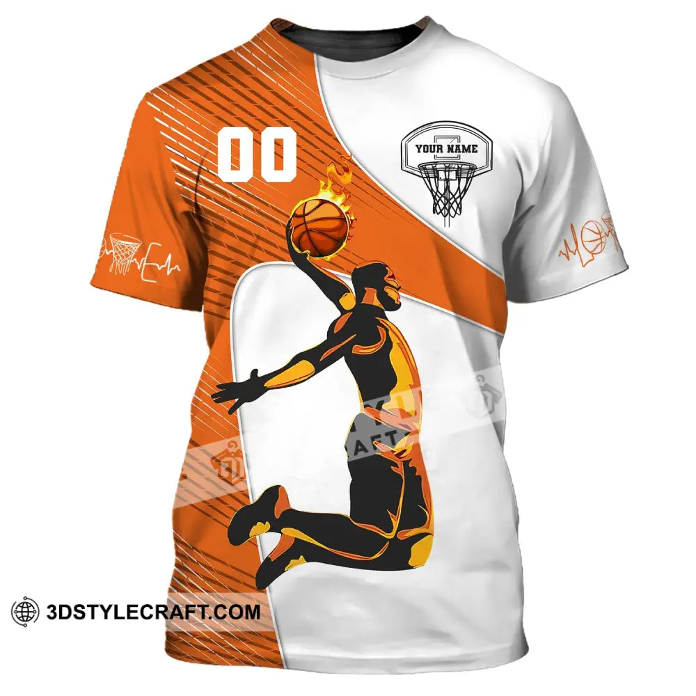 Man Shirt Custom Name And Number Basketball Fire Club T-Shirt / S