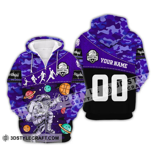 Man Shirt, Custom Name and Number Basketball Hoodie, Basketball Astronaut T-shirt, Gift for Basketball Player style option 3
