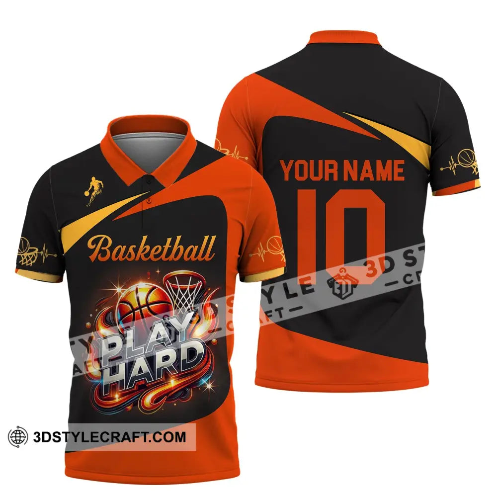 Man Shirt Custom Name And Number Basketball Polo Long Sleeve Club Uniform Lover Gift / S T-Shirt