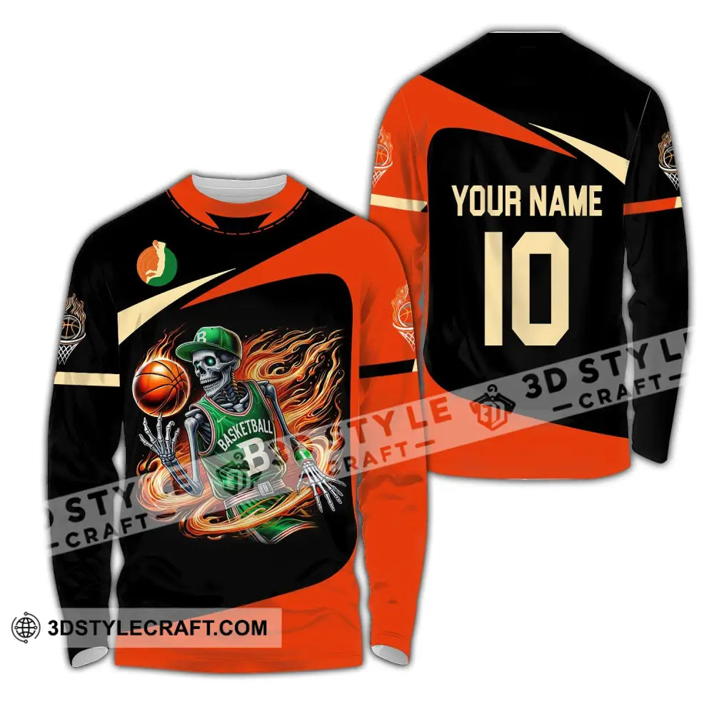 Man Shirt Custom Name And Number Basketball Polo Long Sleeve Club Uniform Lover Gift / S T-Shirt