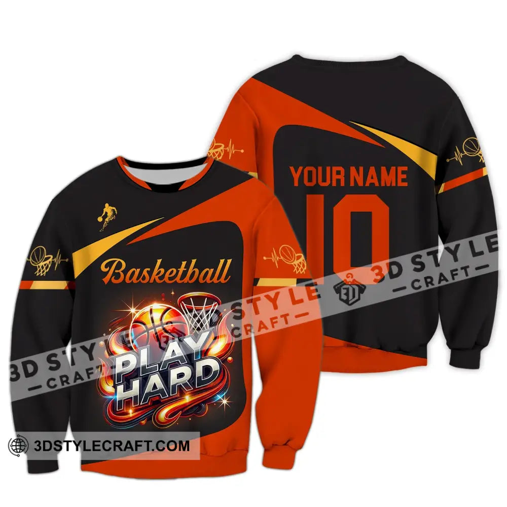 Man Shirt Custom Name And Number Basketball Polo Long Sleeve Club Uniform Lover Gift / S T-Shirt