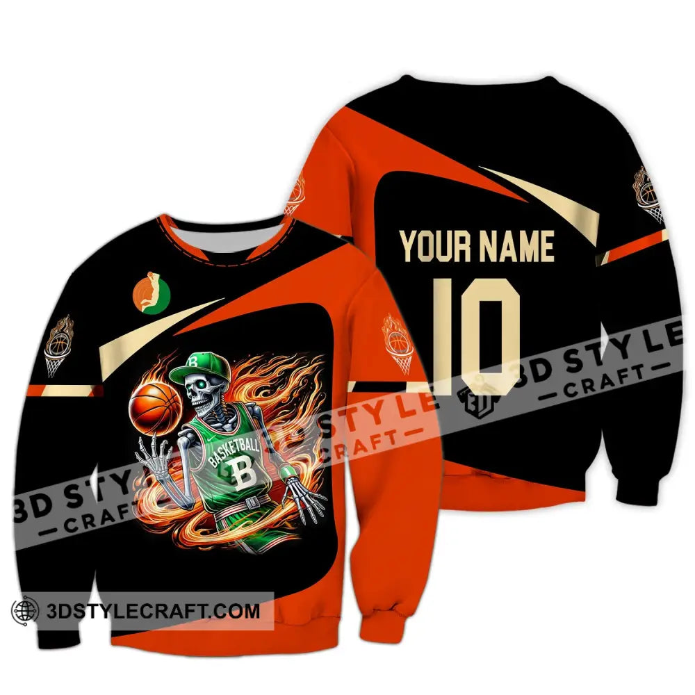 Man Shirt Custom Name And Number Basketball Polo Long Sleeve Club Uniform Lover Gift / S T-Shirt