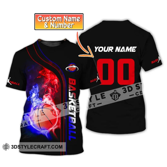 Man Shirt, Custom Name and Number Basketball T-Shirt, Gift for Basketball Player style option 1