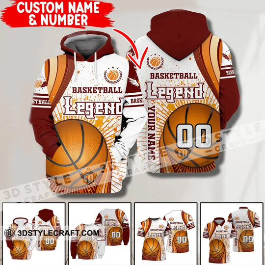 Man Shirt, Custom Name and Number Basketball T-Shirt, Basketball Legend, Gift for Basketball Player style option 1
