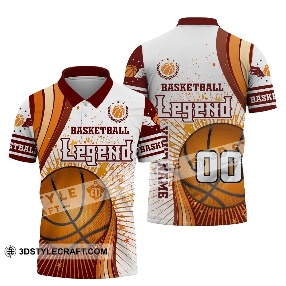 Man Shirt Custom Name And Number Basketball T-Shirt Legend Gift For Player Polo / S