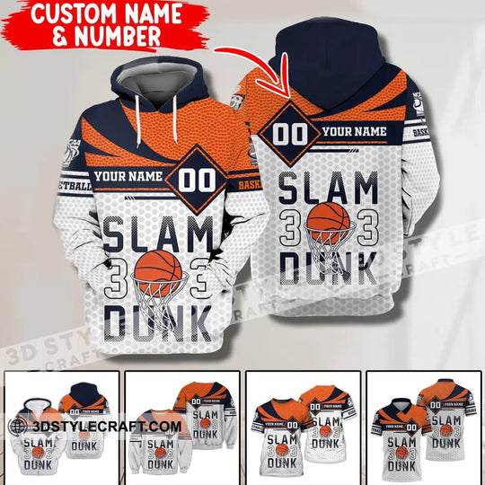 Man Shirt, Custom Name and Number Basketball T-Shirt, Slam Dunk, Gift for Basketball Player style option 1