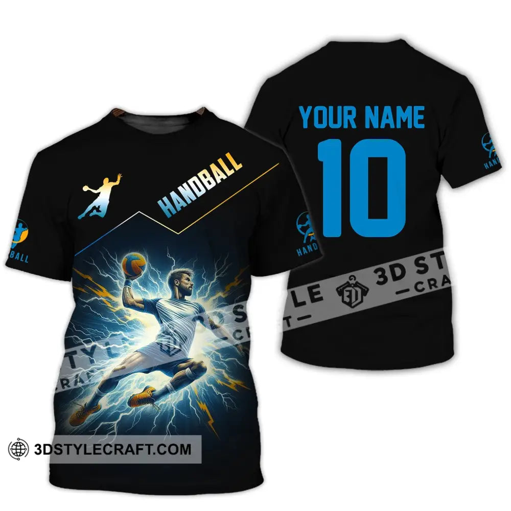 Man Shirt Custom Name And Number Handball Player Hoodie Polo Long Sleeve T-Shirt / S