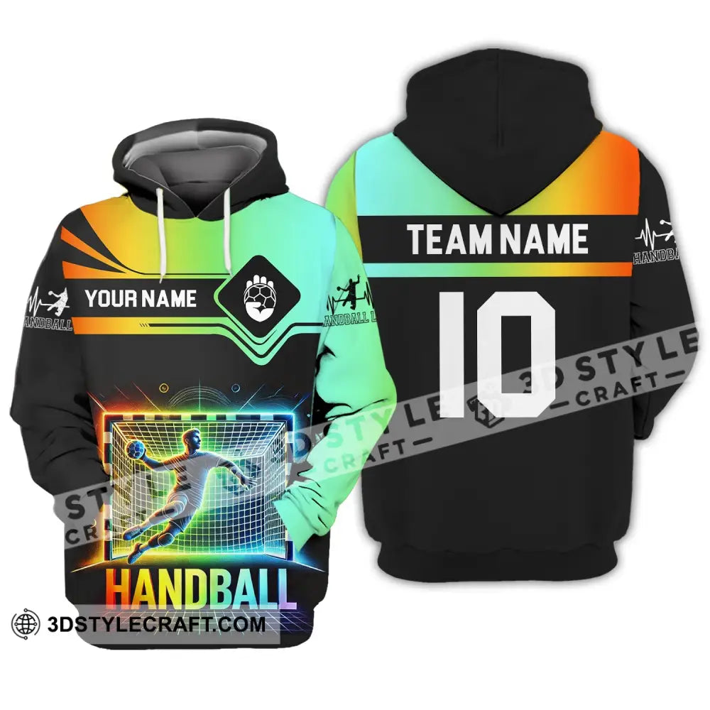 Man Shirt Custom Name And Number Handball Polo Long Sleeve Club Uniform Lover Gift Hoodie / S