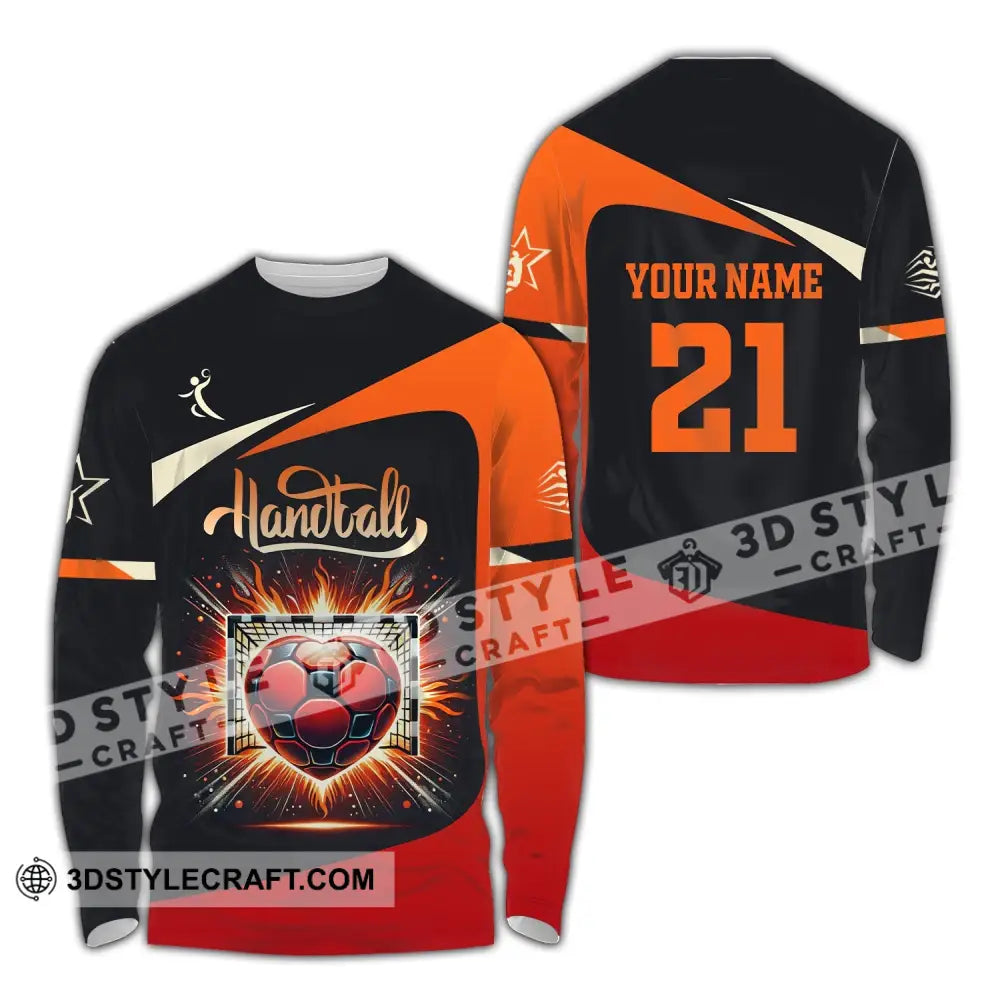 Man Shirt Custom Name And Number Handball Polo Long Sleeve Club Uniform Lover Gift / S T-Shirt