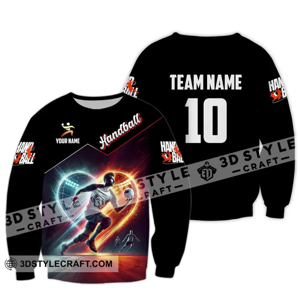 Man Shirt Custom Name And Number Handball Polo Long Sleeve Club Uniform Lover Gift / S T-Shirt