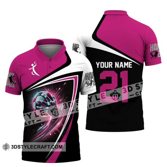 Man Shirt, Custom Name and Number Handball Shirt, Handball Polo Long Sleeve, Handball Club Uniform, Handball Lover Gift style option 4