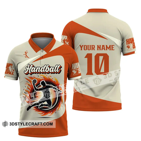 Man Shirt, Custom Name and Number Handball Shirt, Handball Polo Long Sleeve, Handball Club Uniform, Handball Lover Gift style option 4