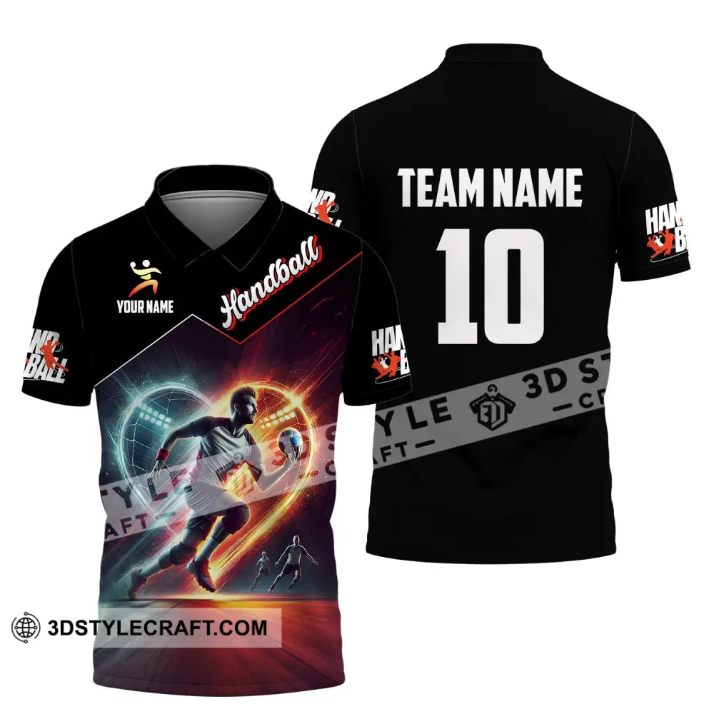 Man Shirt Custom Name And Number Handball Polo Long Sleeve Club Uniform Lover Gift / S T-Shirt