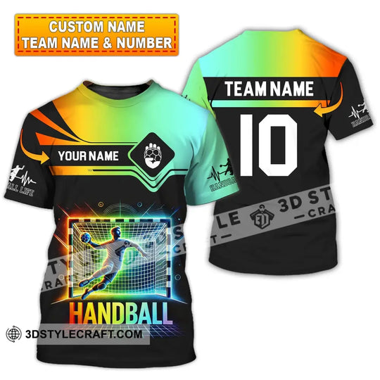 Man Shirt, Custom Name and Number Handball Shirt, Handball Polo Long Sleeve, Handball Club Uniform, Handball Lover Gift style option 1