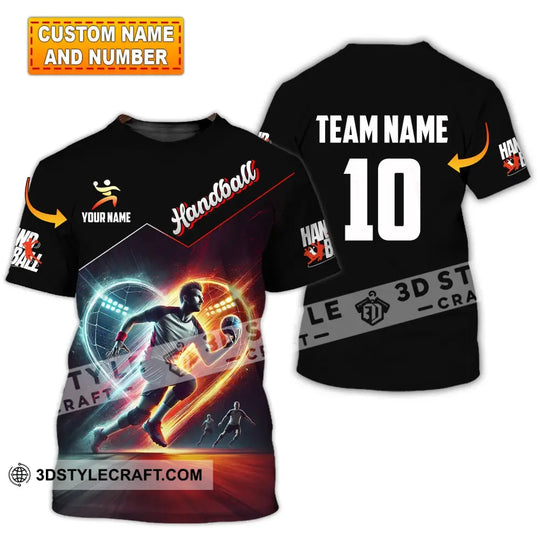 Man Shirt, Custom Name and Number Handball Shirt, Handball Polo Long Sleeve, Handball Club Uniform, Handball Lover Gift style option 1