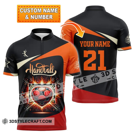 Man Shirt Custom Name And Number Handball Polo Long Sleeve Club Uniform Lover Gift T-Shirt