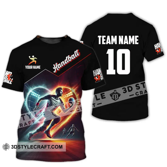 Man Shirt, Custom Name and Number Handball Shirt, Handball Polo Long Sleeve, Handball Club Uniform, Handball Lover Gift style option 2