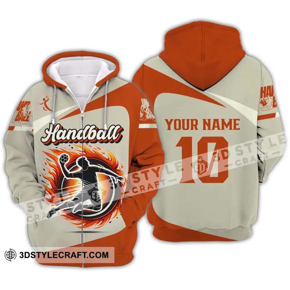 Man Shirt Custom Name And Number Handball Polo Long Sleeve Club Uniform Lover Gift Zipper Hoodie /