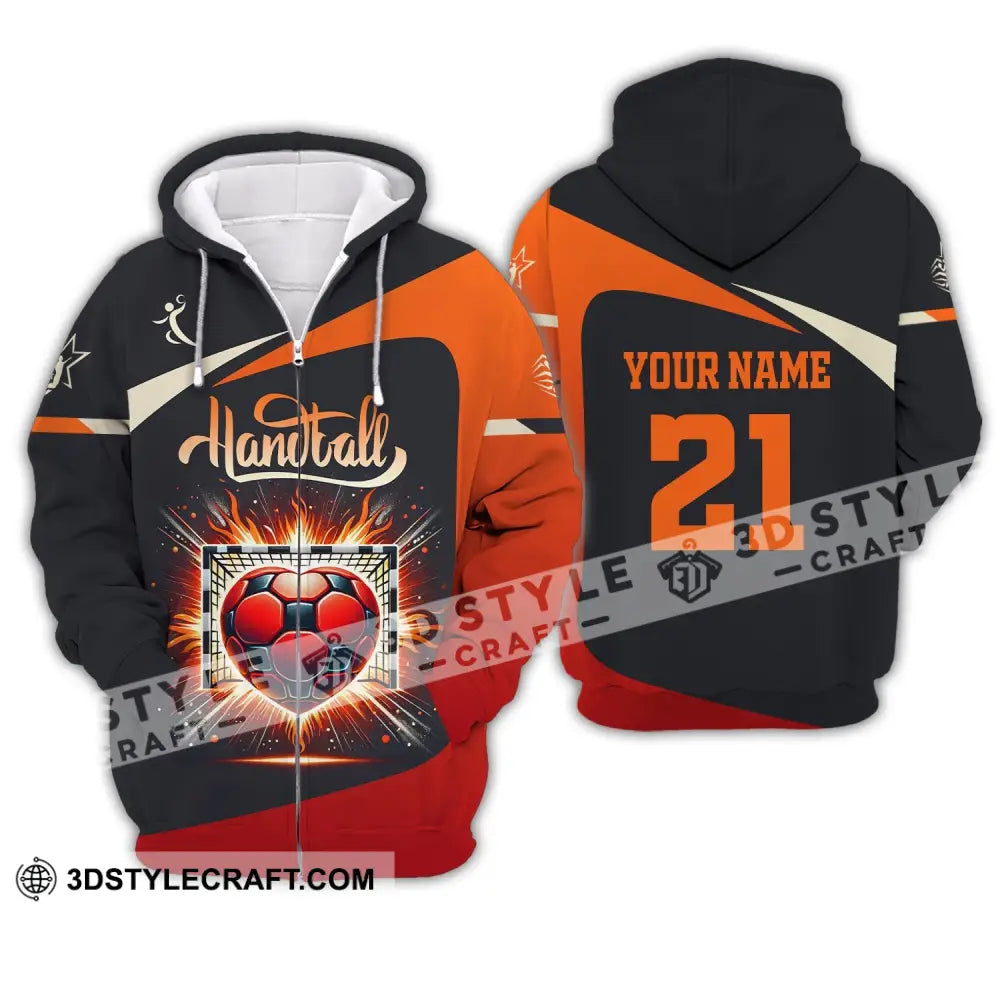 Man Shirt Custom Name And Number Handball Polo Long Sleeve Club Uniform Lover Gift Zipper Hoodie /