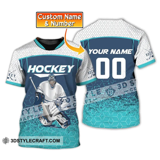 Man Shirt, Custom Name and Number Ice Hockey T-Shirt, Ice Hockey Love, Gift for Hockey Player style option 1