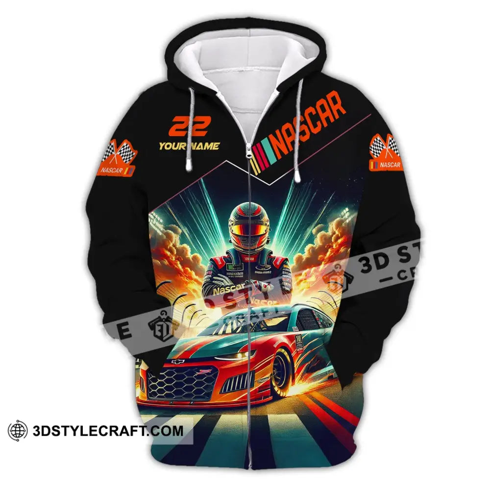 Man Shirt Custom Name And Number Nascar Hoodie Polo Long Sleeve Zipper / S T-Shirt