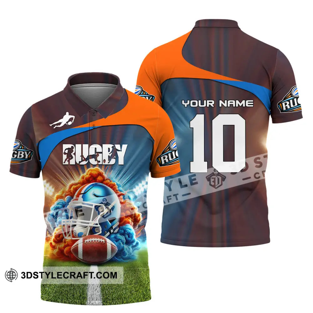 Man Shirt Custom Name And Number Rugby Football T-Shirt Hoodie Long Sleeve Gift For Lovers Polo / S