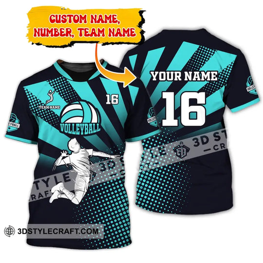 Man Shirt, Custom Name and Number Volleyball Shirt, T-Shirt for Volleyball Club, Gift for Volleyball Players style option 1