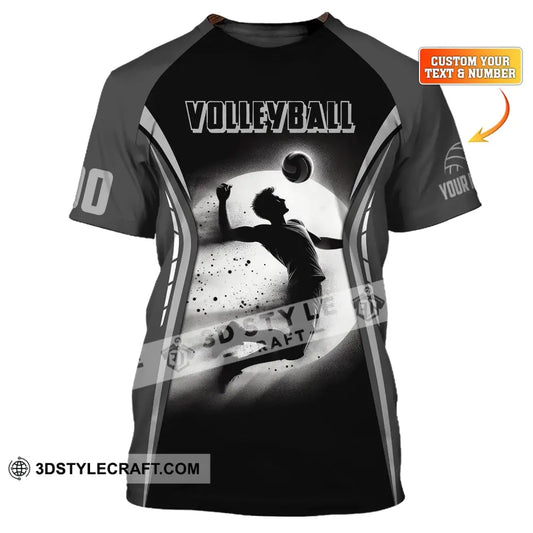 Man Shirt Custom Name And Number Volleyball T-Shirt For Team Gift Players