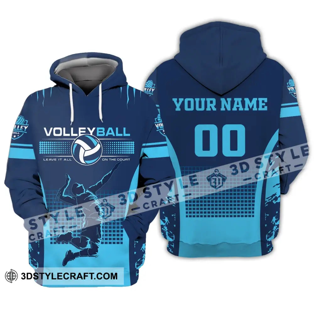 Man Shirt Custom Name And Number Volleyball T-Shirt Gift For Volleybal Player Hoodie / S