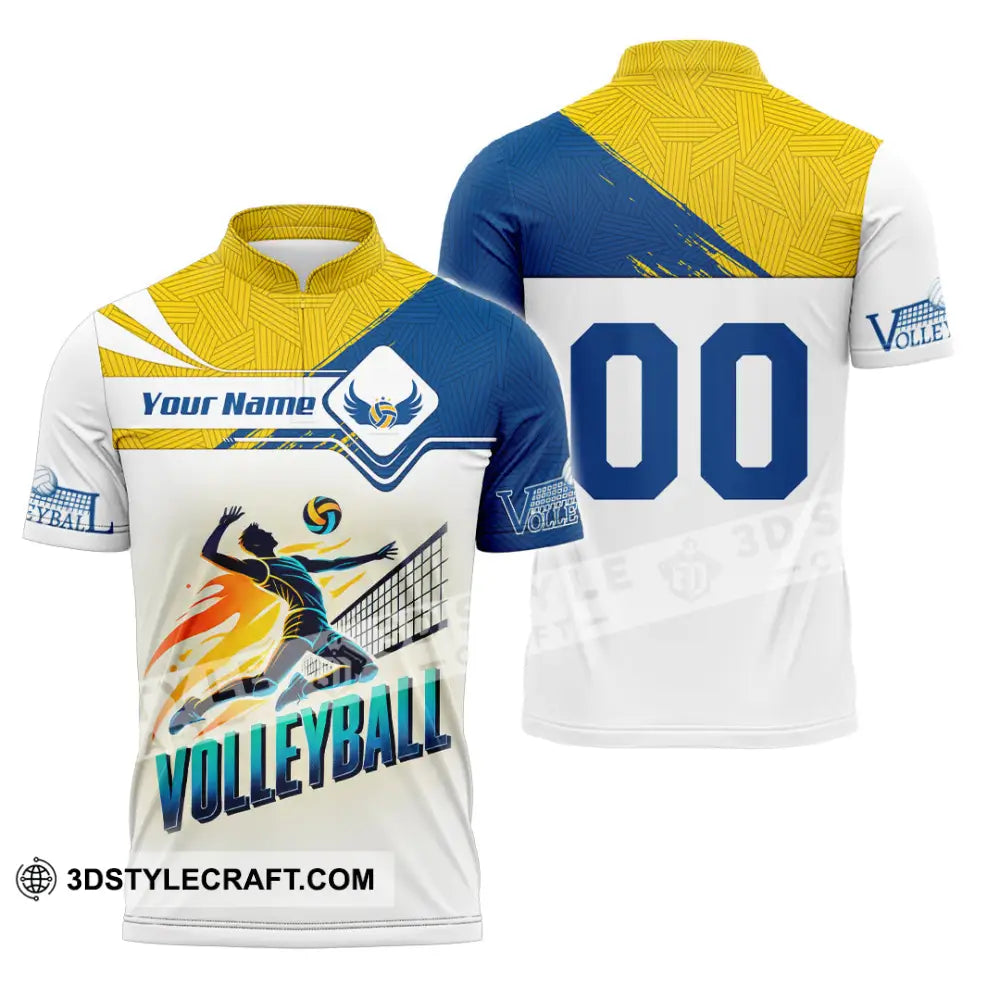 Man Shirt Custom Name And Number Volleyball T-Shirt Hoodie Long Sleeve Gift For Lovers Zipper Polo