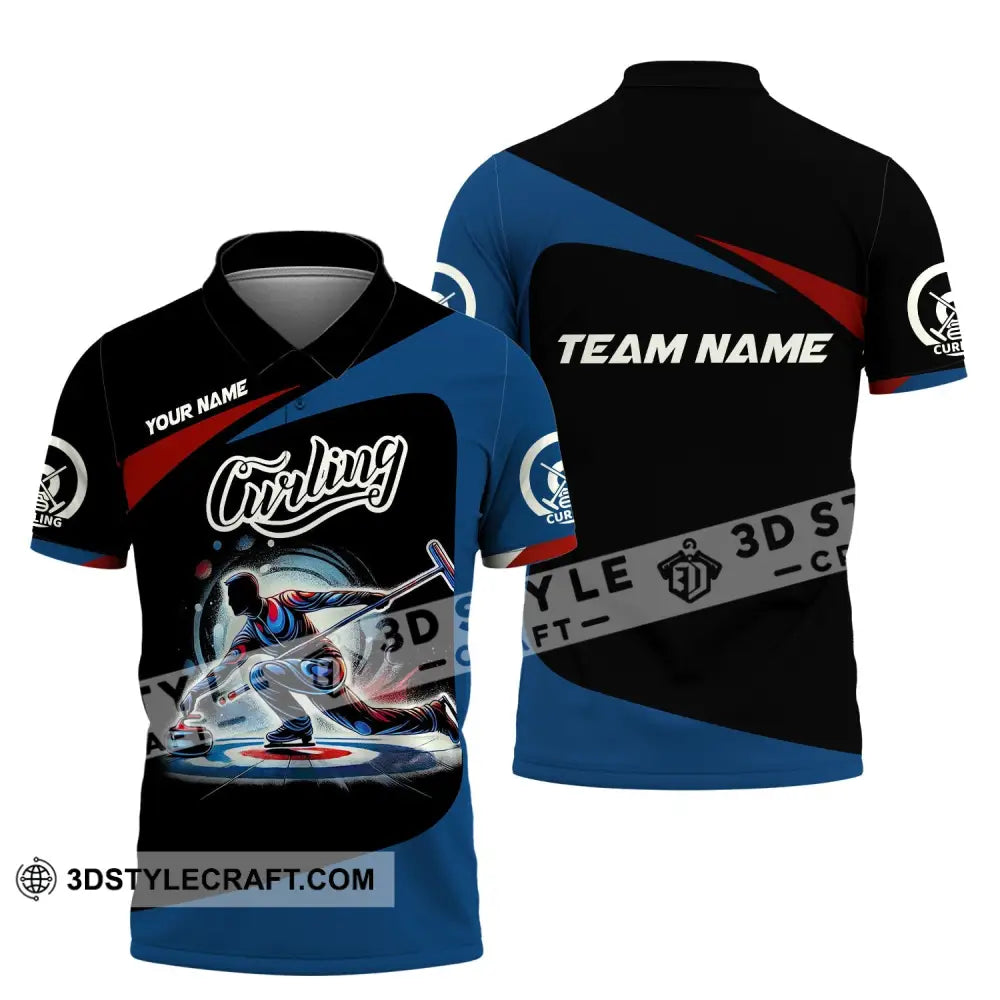 Man Shirt Custom Name And Team Curling Apparel Gift Polo / S T-Shirt